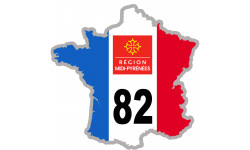 FRANCE 82 Midi Pyrénées - 10x10cm - Autocollant(sticker)