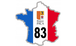 FRANCE 83 Région PACA - 10x10cm - Autocollant(sticker)