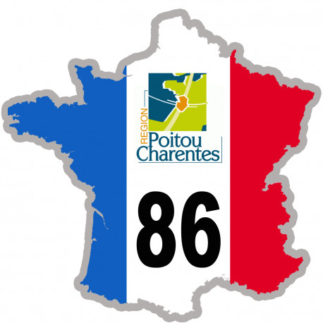 Autocollant (sticker): FRANCE 86 Région Poitou Charentes