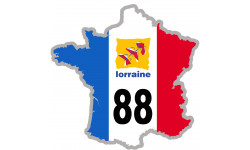 FRANCE 88 Région Lorraine - 10x10cm - Autocollant(sticker)