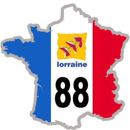 FRANCE 88 Région Lorraine - 10x10cm - Autocollant(sticker)