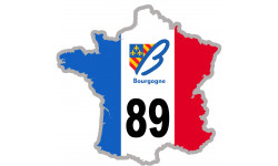 FRANCE 89 Bourgogne - 10x10cm - Autocollant(sticker)
