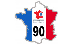 FRANCE 90 Franche Comté - 10x10cm - Autocollant(sticker)