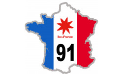 FRANCE 91 Ile de France - 10x10cm - Autocollant(sticker)