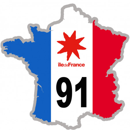 FRANCE 91 Ile de France - 10x10cm - Autocollant(sticker)