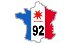 FRANCE 92 Ile de France - 10x10cm - Autocollant(sticker)