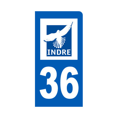 Autocollant (sticker): immatriculation 36 motard de l' Indre