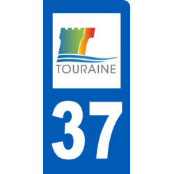 immatriculation 37 motard d'Indre-et-Loire - Sticker/autocollant