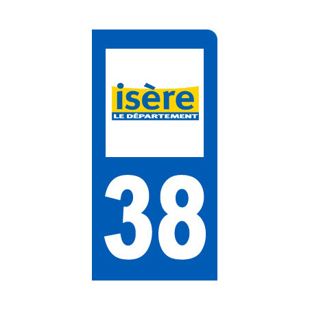 Autocollant (sticker): immatriculation 38 de l'Isère