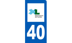 immatriculation 40 des Landes - Autocollant(sticker)