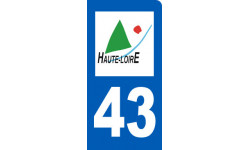 Autocollant (sticker): immatriculation 43 de la Haute-Loire