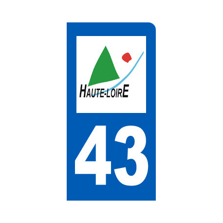 Autocollant (sticker): immatriculation 43 de la Haute-Loire