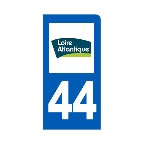 Autocollant (sticker): immatriculation 44 de la Loire-Atlantique