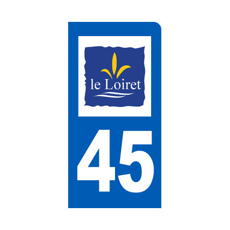 immatriculation motard 45 Loiret - Autocollant(sticker)