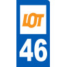 Autocollant (sticker): immatriculation motard 46 le Lot