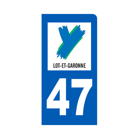 Autocollant (sticker): immatriculation motard 47 le Lot et Garonne