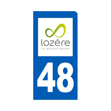 Autocollant (sticker): immatriculation motard 48 de la Lozère