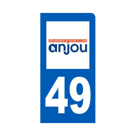 Autocollant (sticker): immatriculation motard 49 du Maine et Loire
