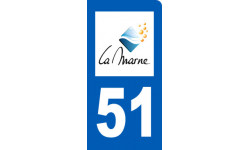 immatriculation motard 51 la Marne - Autocollant(sticker)