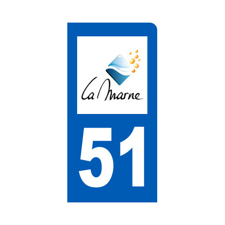 Autocollant (sticker): immatriculation motard 51 de la Marne