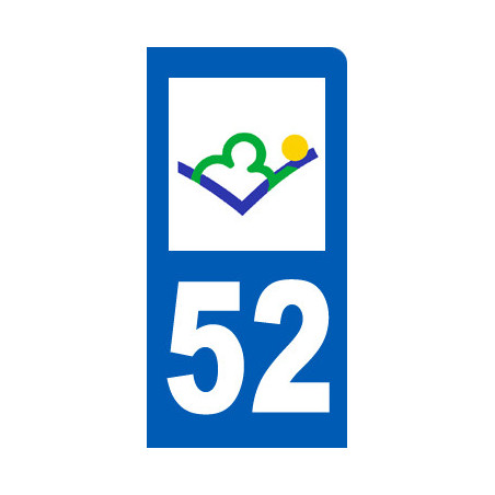 Autocollant (sticker): immatriculation motard 52 de la Haute Marne