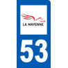 Autocollant (sticker): immatriculation motard 53 de la Mayenne