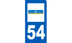 immatriculation motard 54 de la Meurthe et Moselle - Autocollant(sticker)