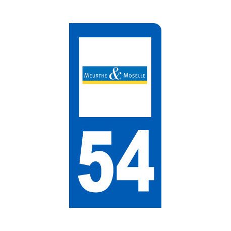 Autocollant (sticker): immatriculation motard 54 de la Meurthe et Moselle