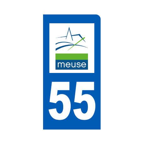 Autocollant (sticker): immatriculation motard 55 de la Meuse