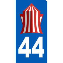 immatriculation motard la Baule 44 (6x3cm) - Sticker/autocollant