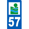Autocollant (sticker): immatriculation motard 57 de la Moselle