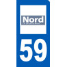 Autocollant (sticker): immatriculation motard 59 du Nord