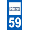 immatriculation motard 59 le Nord - Autocollant(sticker)