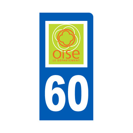 Autocollant (sticker): immatriculation motard 60 de l'Oise