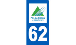 Autocollant (sticker): immatriculation motard 62 du Pas de Calais