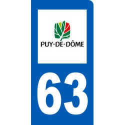immatriculation motard 63 Puy de Dôme - Sticker/autocollant