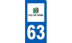 immatriculation motard 63 Puy de Dôme - Autocollant(sticker)