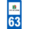 immatriculation motard 63 Puy de Dôme - Sticker/autocollant