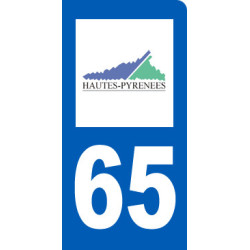 immatriculation motard 65 Hautes-Pyrénées - Sticker/autocollant