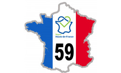 59 France Hauts-de-France - 5x5cm - Autocollant(sticker)