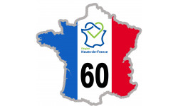 60 France Hauts-de-France - 10x10cm - Autocollant(sticker)