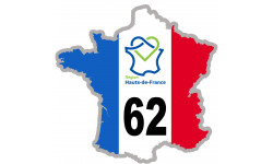 62 France Hauts-de-France - 10x10cm - Autocollant(sticker)