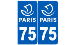 immatriculation 75 Paris - Autocollant(sticker)