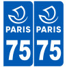 immatriculation 75 Paris - Autocollant(sticker)