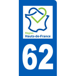 immatriculation motard 62 Hauts-de-France - Sticker/autocollant