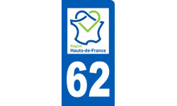 immatriculation motard 62 Hauts-de-France - Autocollant(sticker)