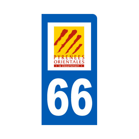 Autocollant (sticker): immatriculation motard 66 des Pyrénées Orientales