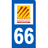 Autocollant (sticker): immatriculation motard 66 des Pyrénées Orientales