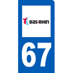 immatriculation motard 67 Bas-Rhin - Sticker/autocollant