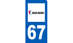 immatriculation motard 67 Bas-Rhin - Autocollant(sticker)